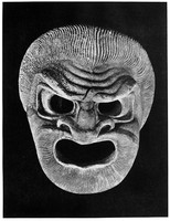 view M0001031: Plaster mask with hollow eyes and mouth