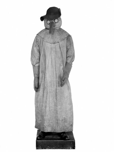 M0000824: Model wearing a Plague Doctor costume