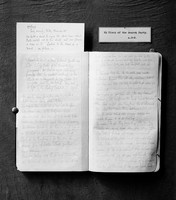 view M0000976: Pages from a diary written during the search for the Scott Antartic team, on display
