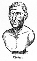 view M0001689: Line illustration of a bust of "Cicéron" or Marcus Cicero (106 BC-43 BC)