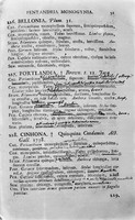 view M0001352: Reproduction of a facsimile of page 91 from the book Genera Plantarum by Carl Linnaeus, 1764 showing the entry for "Cinchona"