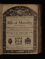 view [A collection of weekly bills of mortality. 19 Dec. 1665-17 Dec. 1700 / Made up from two sets, 1665-98 (6 vols.) and 1680-1700 (2 vols.).