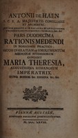 view Rationis medendi, in nosocomio practico ... / [Anton de Haën].