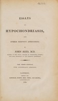 view Essays on hypochondriasis, and other nervous affections / By John Reid.