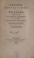 view Cagioni, natura e sede della pellagra, desunte dai libri di Gaetano Strambio, e dai principi della dottrina Broussaisiana. Dissertazione, pt. 1 / [Giovanni Strambio].