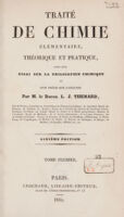 view Traité de chimie élémentaire, théorique et pratique, suivi d'un essai sur la philosophie chimique et d'un précis sur l'analyse / Par L.J. Thénard.