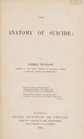 view The anatomy of suicide / By Forbes Winslow.