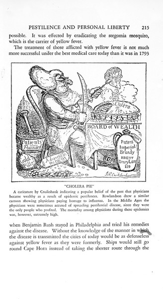 M0001921: Reproduction of the caricature Cholera Pie by Robert Cruickshank