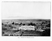 view M0001913: Reproduction of a panormamic photograph showing the position of the Asklepieion [Asclepeion] and surrounding landscape on Kos, Greece