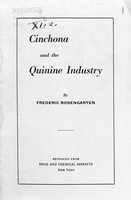 view M0001717: Reproduction of the title page from a reprint of the article "Cinchona and the Quinine Industry" in Drug and Chemical Markets, 1923