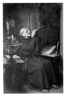 view M0001840: Reproduction of Roger Bacon in his observatory at Merton College, Oxford, an oil painting by Ernest Board