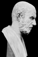 view M0001860: Photograph of a bust profile portrait of Hippocrates, possibly in the British Museum