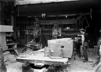 view M0002393: Moulding Machine at Trollope & Colls yard