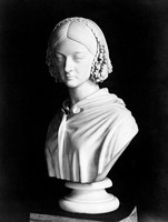 view M0002369: Bust of Florence Nightingale (1820-1910) / M0002370: Portrait of Florence Nightingale (1820-1910)