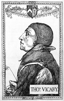 view M0002583: Portrait of Thomas Vicary (1490-1561) as frontispiece for the <i>The anatomie of the bodie of man</i>, 1888.