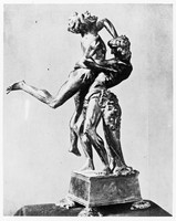 view M0002485: Bronze statue of Hercules and Antaeus / M0002486: Anatomical drawing for the Resurrection in the Sistine Chapel