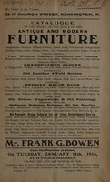 view Sales catalogue: Frank G. Bowen