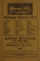 view Sales catalogue 9: Nurnberg