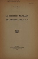 view La Biblioteca Marciana Nel Triennio (1909-1911) by Carlo Frati