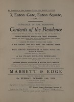 view Sales catalogue: Mabbett & Edge