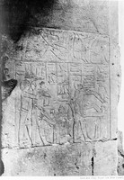 view M0003518:  Photograph of an ancient Egyptian wall carving showing a circumcision scene, Saqqara