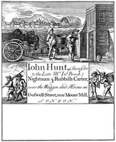 view M0003601: Trade card for John Hunt, nightman and rubbish carter