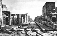 view M0003607: Photograph of streets in Pompeii, Italy