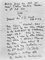 view M0003678EE: Manuscript letter from General Sir C.D. Shute to Mr. Foster (saleroom)