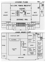 view M0003433: Ground floor and lower ground floor plan of the Wellcome Research Institute Building, c.1931