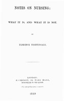 view M0003829: Nightingale, <i>Notes of Nursing</i>, 1859: title page