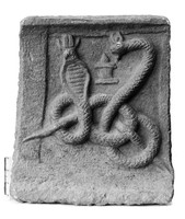 view M0004662: Tablet of snakes entwined