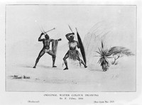 view M0004234: Illustration of two South African men fighting