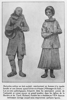 view M0003952: Votive offerings representing a man with a bandaged leg and a woman with an arm in a sling
