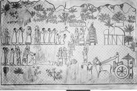 view M0004431: Drawing of Assyrian victory over the kingdom of Judah during the siege of Lachish