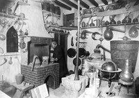 view M0004546: Reconstruction of an alchemist's laboratory at the Wellcome Historical Medical Museum, Euston Road