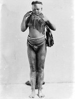 view M0005572: Young girl from the Andaman Islands: front view