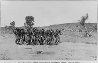 view M0005519: Atninga party performing a Boomerang dance, Australia