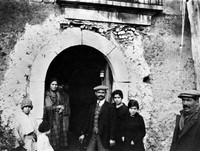 view M0005078: House at Mascli where lava stopped during an eruption of Mount Etna, 1928