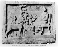 view M0004909: Bas relief depicting the adoration of a heroic doctor