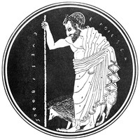 view M0004970: Old Semite physician: decoration on an Ancient Greek bowl
