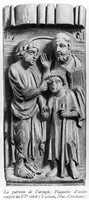 view M0004984: Healing blindness, 7th century ivory carving