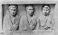 view M0004958: Funery bas relief of three free people who practised medicine