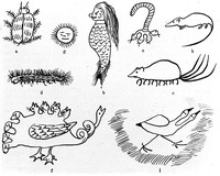 view M0005323: Drawings of creatures thought to be disease demons