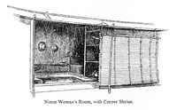 view M0005359: Illustration of a Nimm secret society woman's room, Nigeria