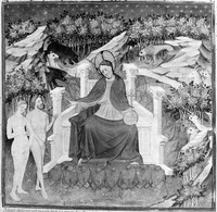 view M0005363: Adam and Eve in the Garden of Eden, 15th Century