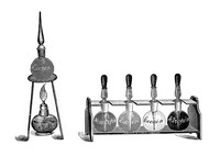 view M0005403: Illustration of a set of four drop bottles by Stroscheim, 1904