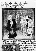 view M0005495: Patients attending a physician, 15th century