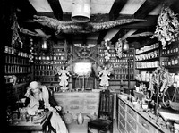 view M0005380: Reconstruction of a 17th century apothecary's shop, in the Wellcome Historical Medical Museum