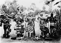 view M0005360: Men from an Igbo secret society, Nigeria