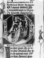 view M0004895: Manuscript illustration of the martyrdom of Saint Apollonia